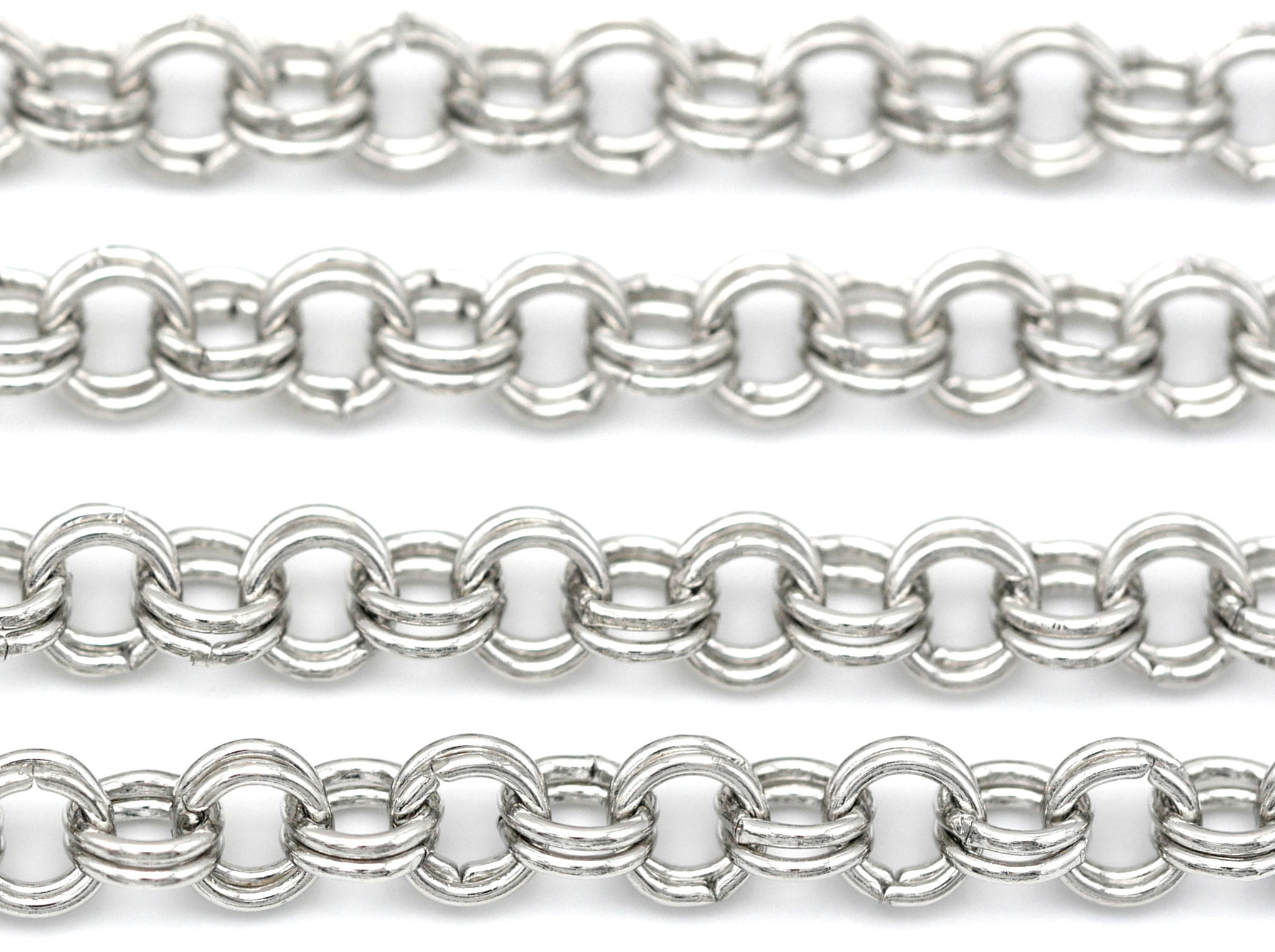 1 Meter 4mm Steel Double-Link Rolo Jewelry Chain, Antique Silver - Bead ...