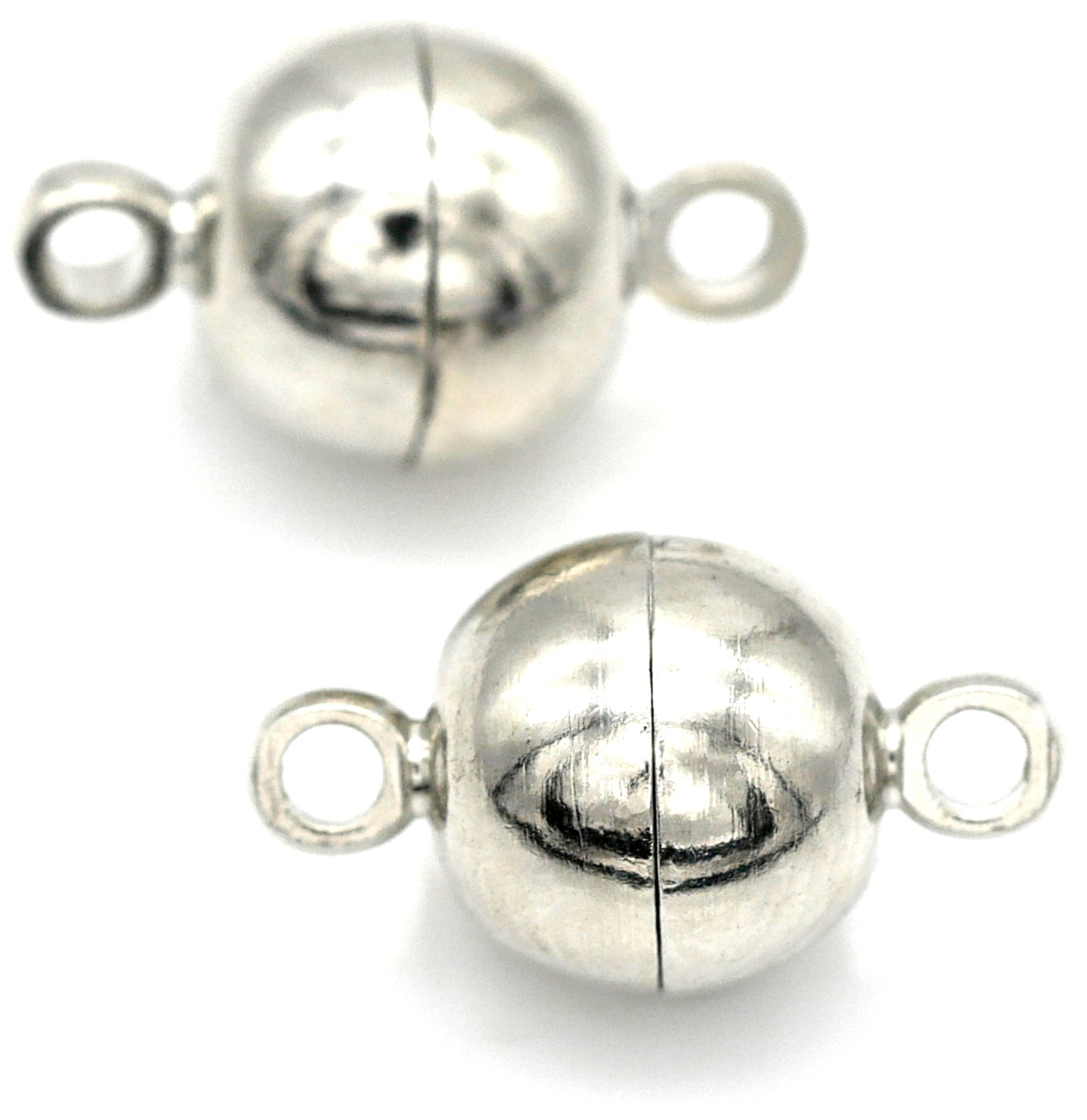 2 Sets 13x8mm Nickel-Free Brass Round Magnetic Clasps, Silver - Bead Box  Bargains