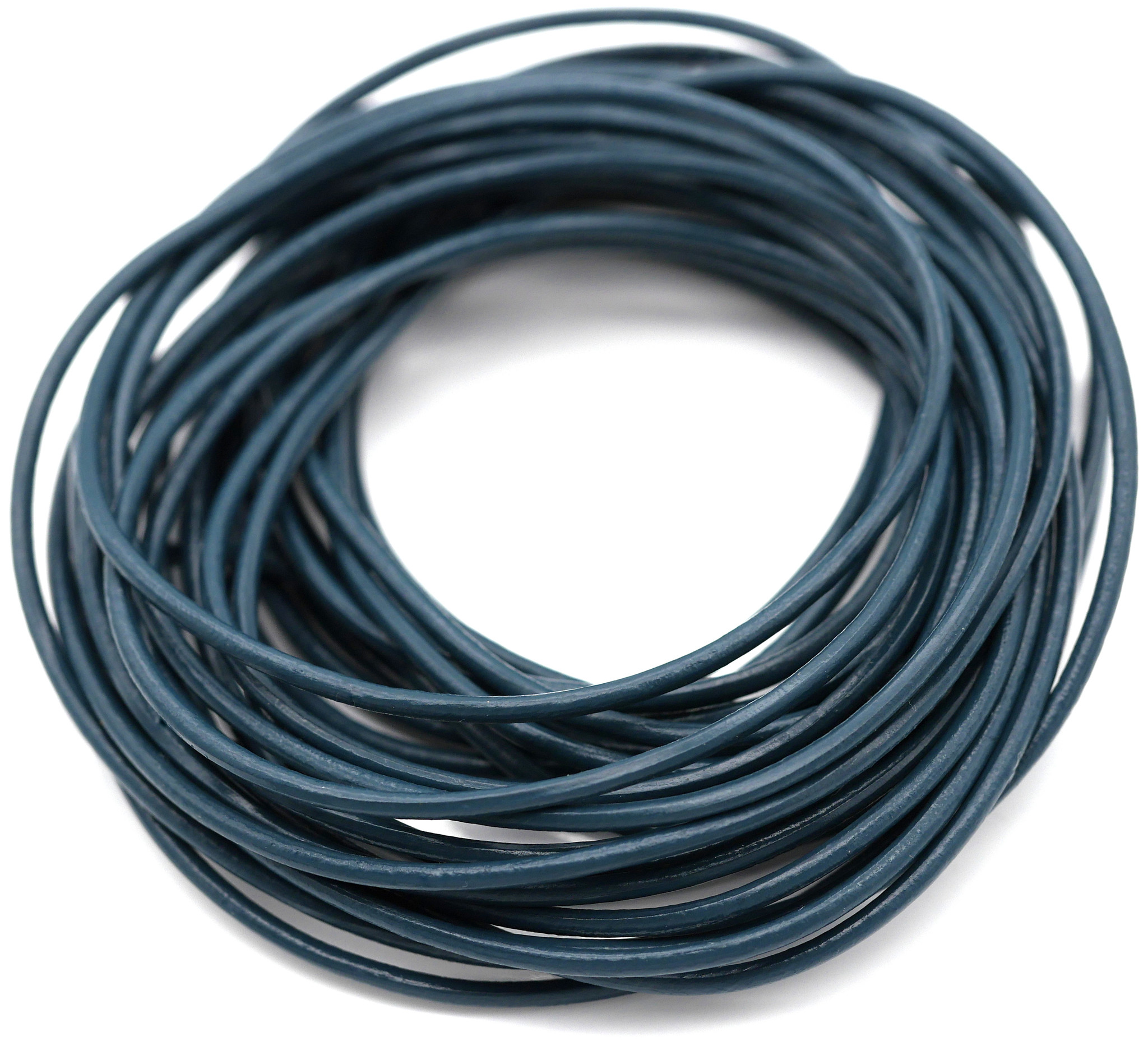 Genuine Leather Cord For Jewelry Making - 2mm Navy Blue 10 Meter Spool