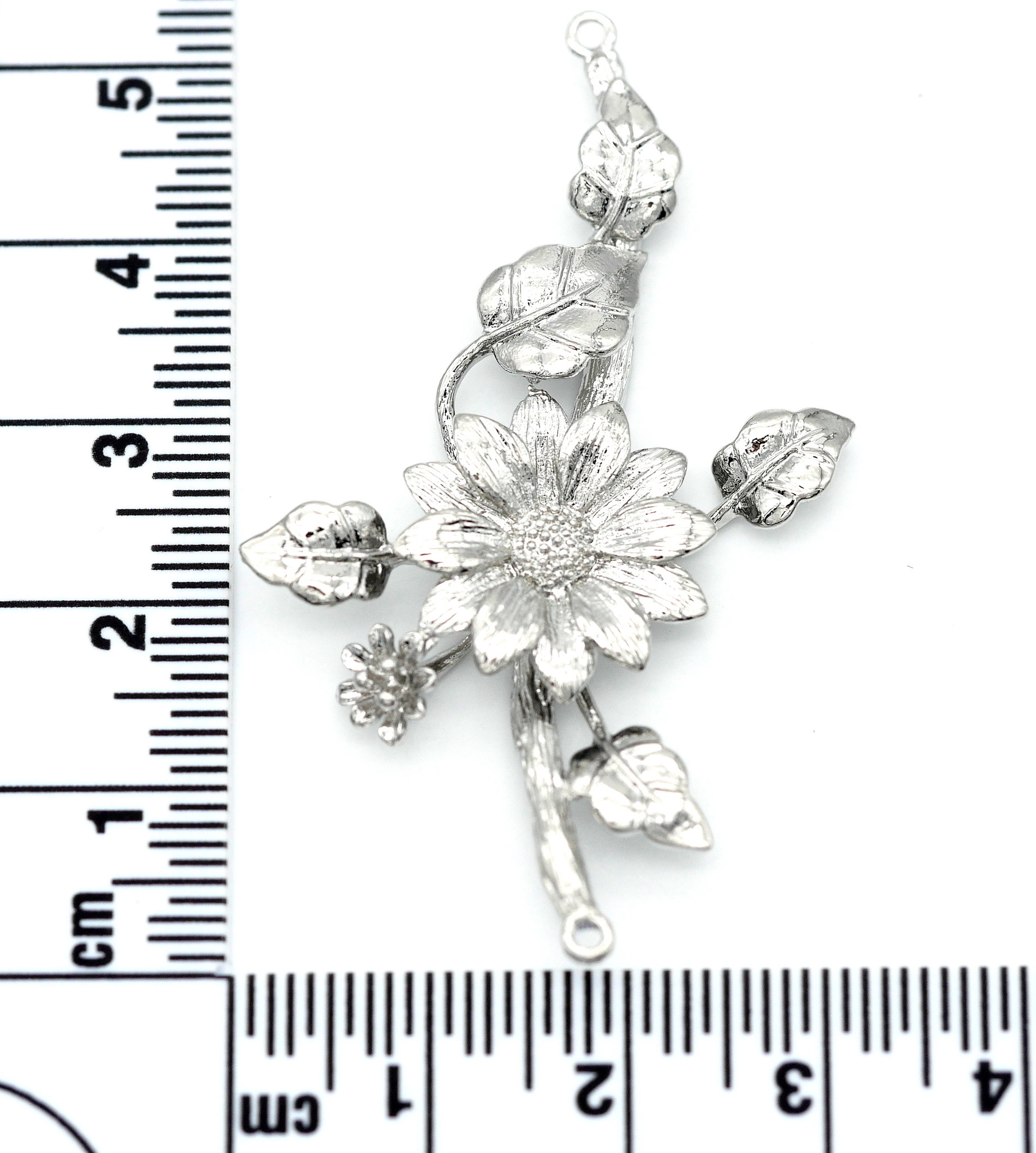 2pc 14x12mm Platinum-Plated Brass Snowflake Charms - Bead Box Bargains