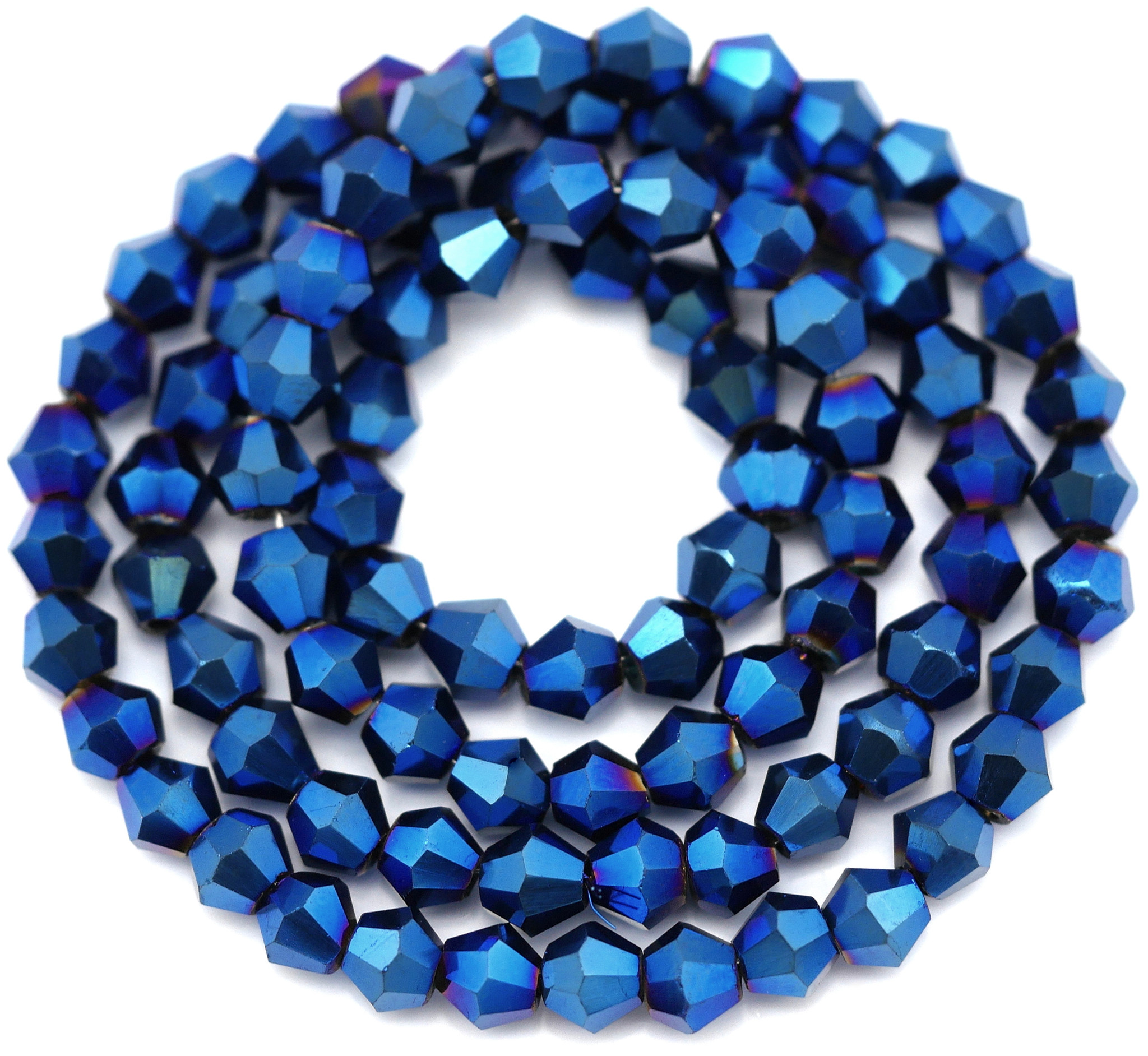 13 Inch 4mm Glass Faceted Bicone Bead Strand, About 83 Beads, 4mm