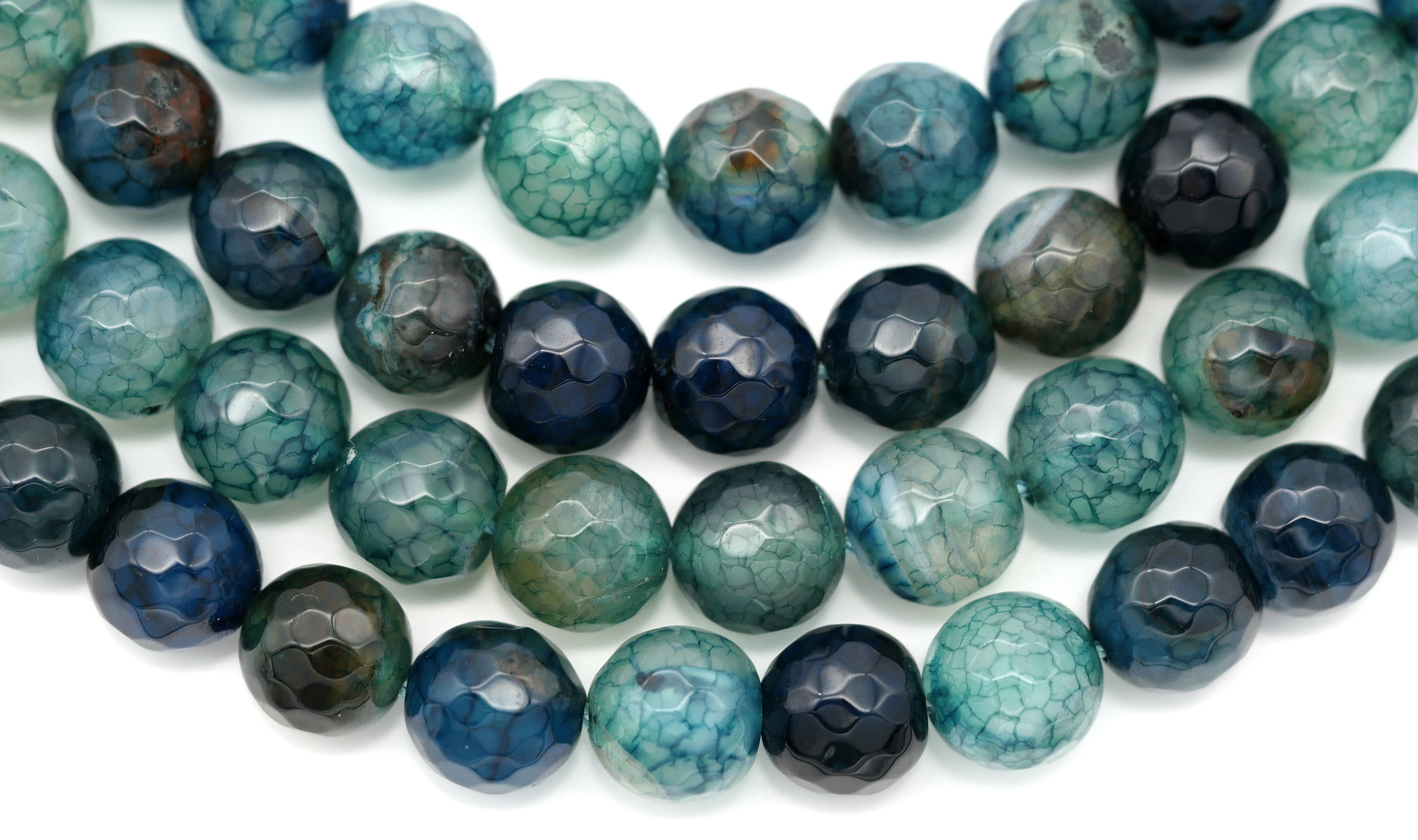 Dyed Dragon Vein Beads Blue Crackle Dragon Agate Beads For DIY