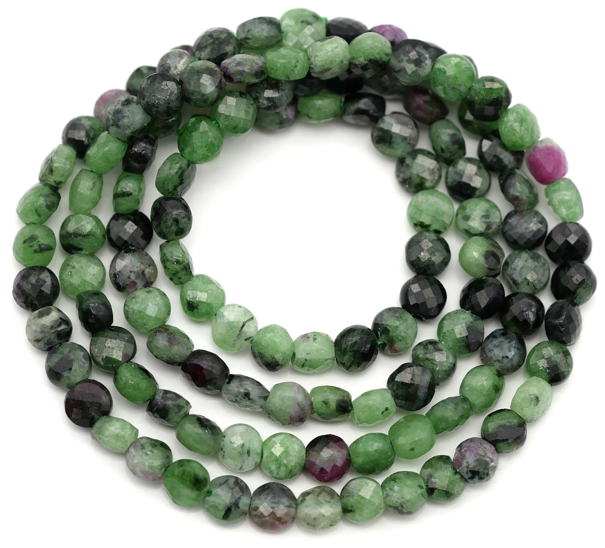Natural Round Green Ruby Zoisite Loose Beads For Jewelry Making - 8mm, 25+ Pieces, Handmade Gemstone