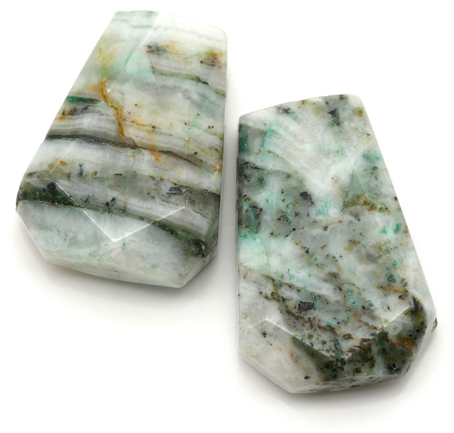 2pc 25-30x17-21mm Phoenix Stone Chrysocolla Irregular Tab Beads