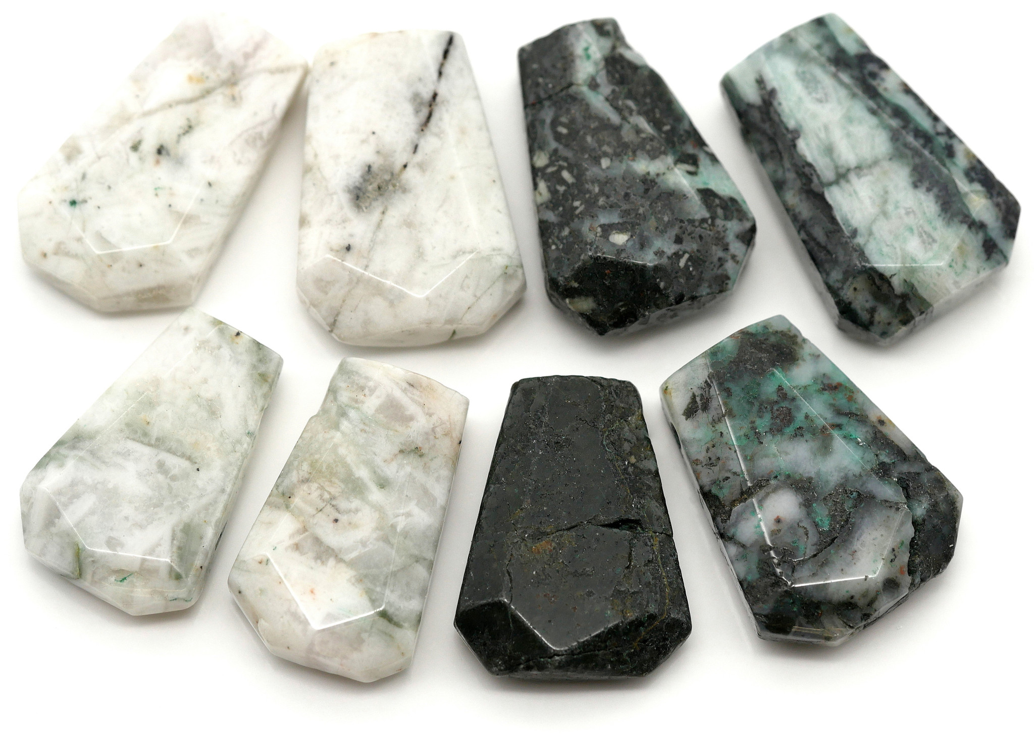 2pc 25-30x17-21mm Phoenix Stone Chrysocolla Irregular Tab Beads