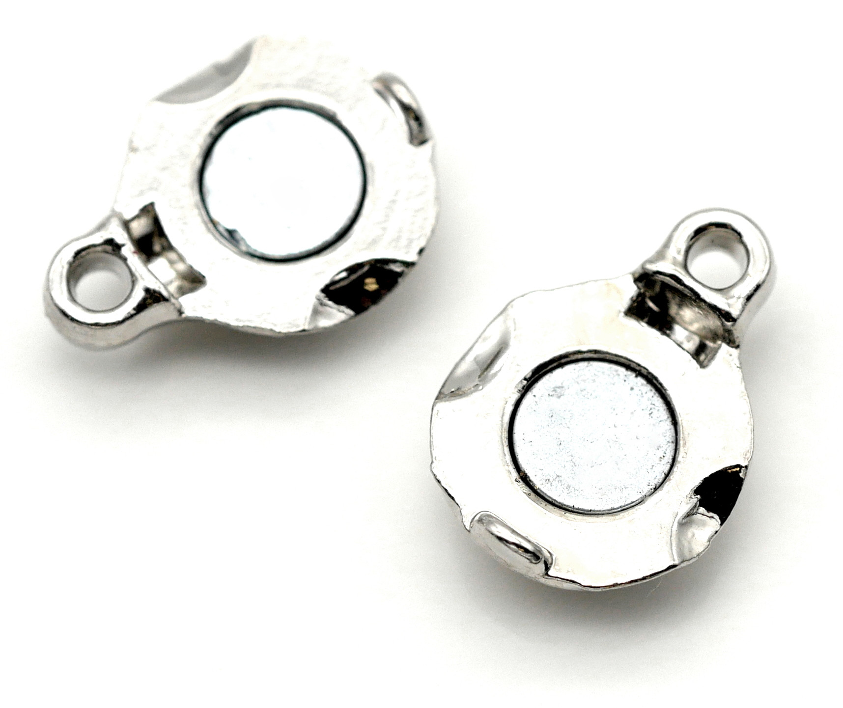 アクセサリー m 17x10mm Brass Super-Hold Magnetic Clasp, Silver - Bead Box Bargains