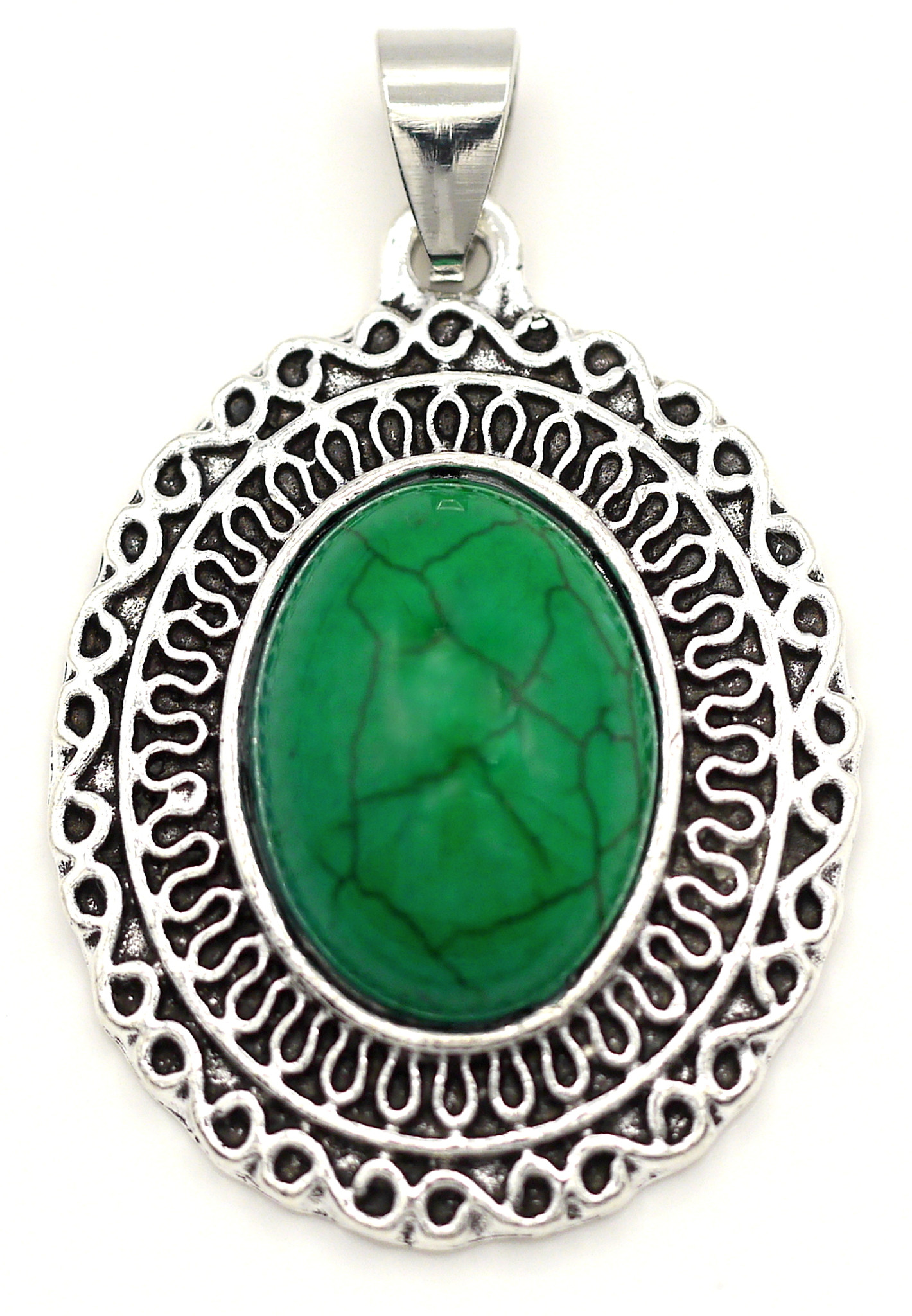 スワロフスキー✳️廃盤 boali antique green シルバー925 35x26mm Synthetic 