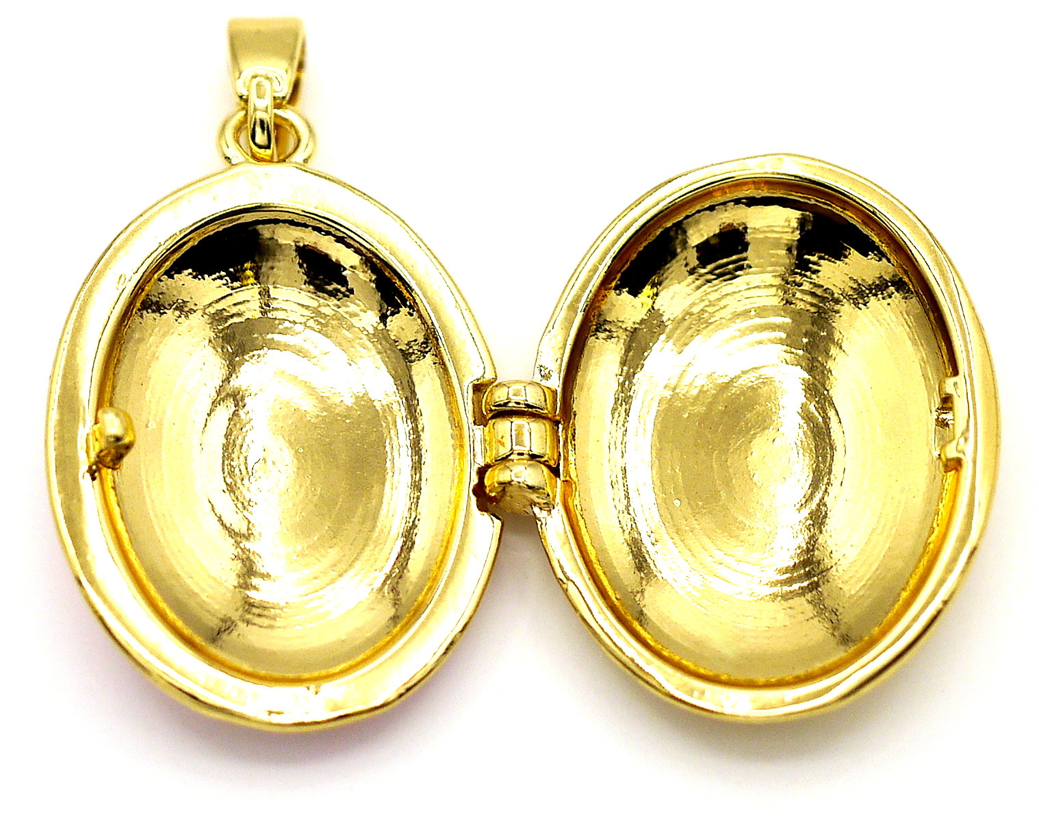 22x17mm 18k Gold-Plated Enameled Brass Locket, White Floral - Bead Box ...