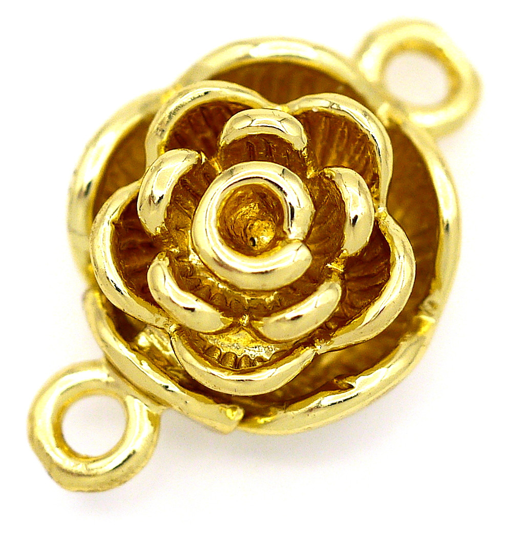 jewelry1205 ケノンピンク 19x12mm Brass Rose Magnetic Clasp, Antique Gold - Bead Box Bargains