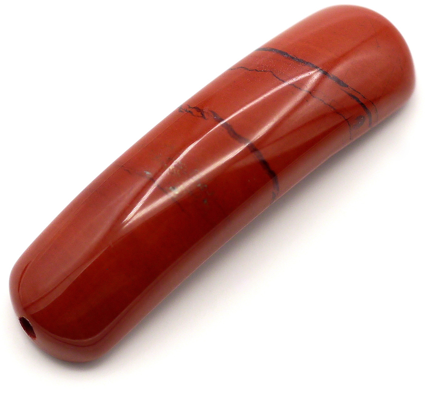 1pc 36x10mm Red Jasper 2-Hole Curved Focal Link (See Photos for