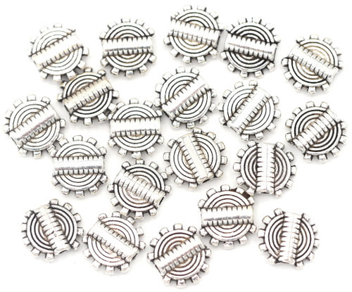 20pc 9.5mm Gear Spacer Beads, Antique Silver