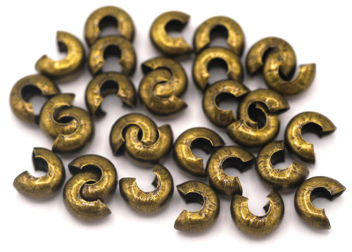 30pc 4mm Crimp Covers, Antique Bronze