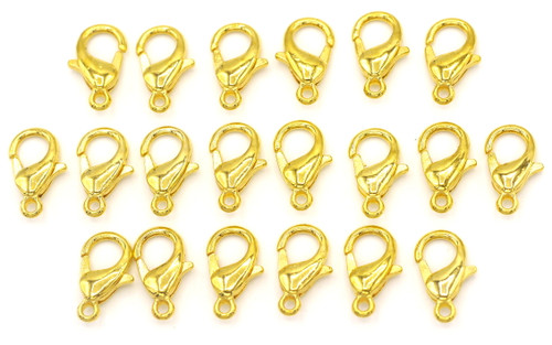 20pc 12x7mm Lobster Claw Clasps, Antique Golden