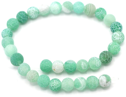 6.5" Strand Approx. 6mm  Matte Agate Round Beads, Emerald