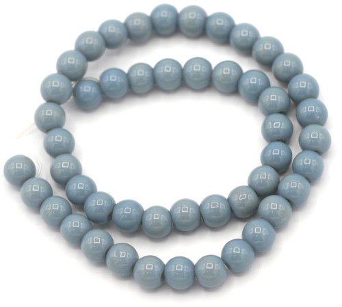 Approx. 10" Strand 6mm Round Glass Beads, Slate