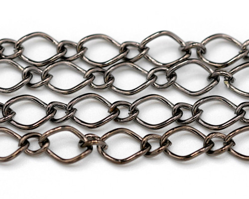 1 Meter 8x5mm & 4x3.5mm Steel Figaro Jewelry Chain, Gunmetal