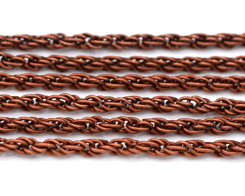 1 Meter 3mm Steel Rope Jewelry Chain, Antique Copper