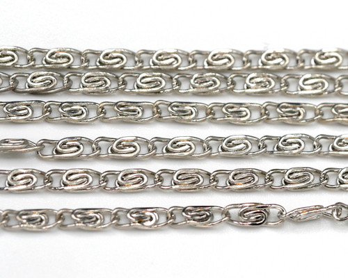 1 Meter 6.5x2.5mm Steel Lumachina Jewelry Chain, Antique Silver Finish