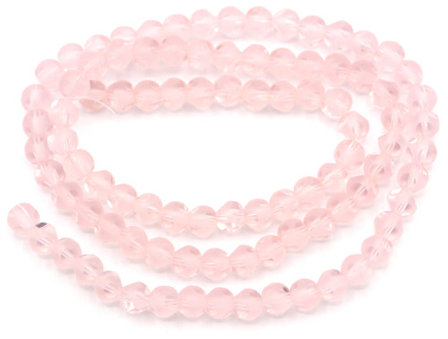 14" Strand 4.5x4mm Glass Half-Matte Window Beads, Pink