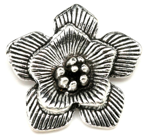 30x28mm Flower Pendant, Antique Silver