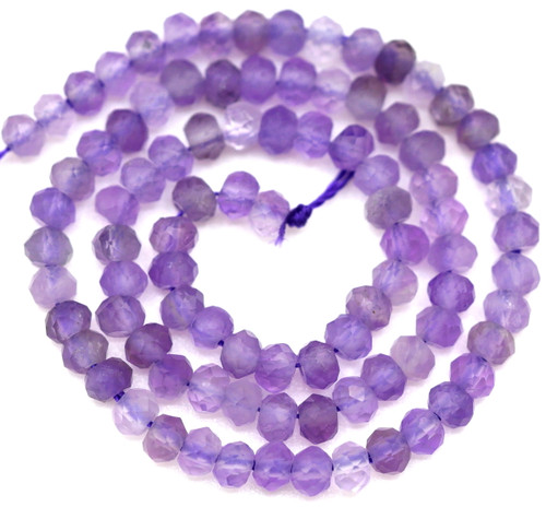 Approx. 7.5" Strand 3x2mm Amethyst Finely-Faceted Rondelle Beads