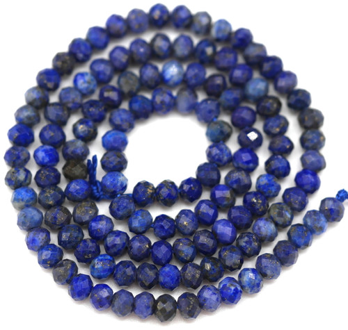 Approx. 14" Strand 4x3mm Lapis Lazuli Faceted Rondelle Beads