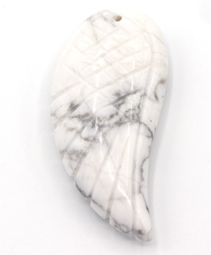Approx. 34mm Howlite Carved Wing Pendant
