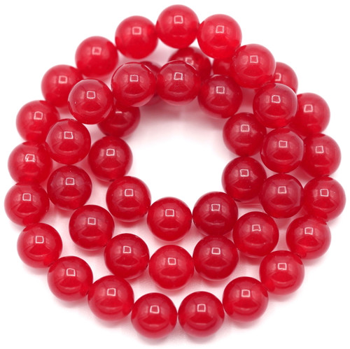 Approx. 15" Strand 8mm Cherry Quartz (Dyed) Round Beads