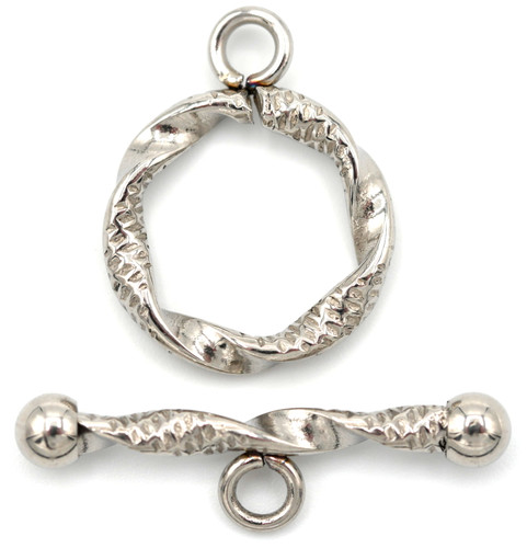 19x15mm & 25x7mm Stainless Steel Twisted Toggle Clasp