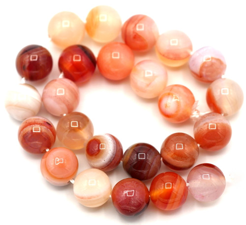  Approx. 8” Strand 8mm Sardonyx Round Beads