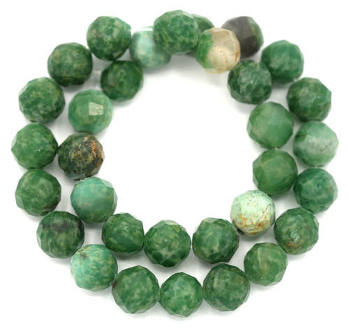Approx. 7.25" Strand 6mm Faceted Emerald Round Beads