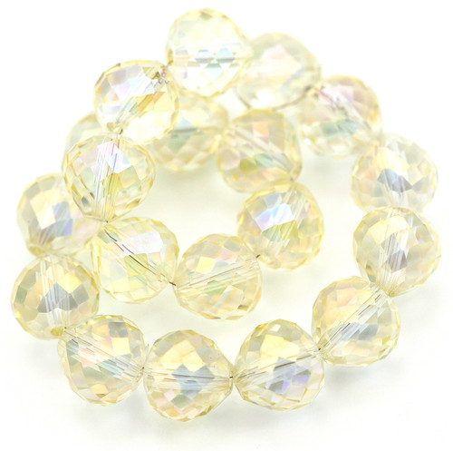 20pc Strand 9x10mm Crystal Faceted Pear Drop Beads, Jonquil AB (See Photos for Variation)