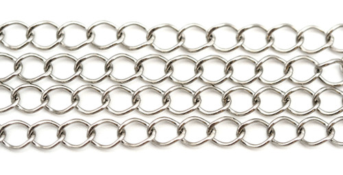 1 Meter 5x4x0.5mm Stainless Steel Twisted Curb Jewelry Chain