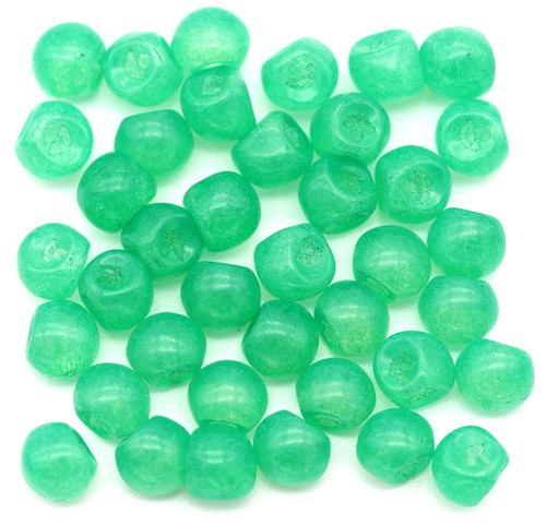 10-Gram Bag 6x5mm Czech Pressed Glass Mushroom Button Beads, Crystal/Green Opal Coat