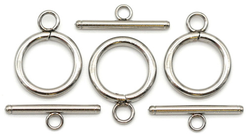 3 Sets 20x15mm Surgical Steel Toggle Clasp