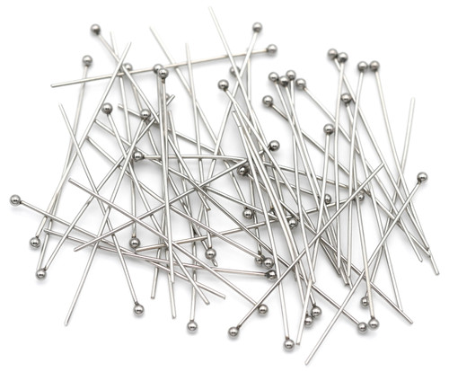 50pc 40mm 21-Gauge Stainless Steel Ball Head Pins