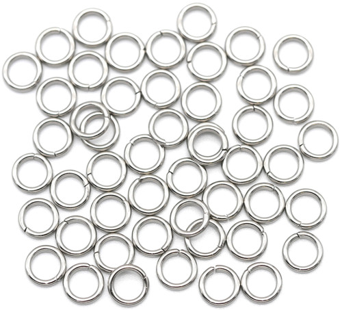 50pc 6mm 18-Gauge Surgical Steel Jump Rings