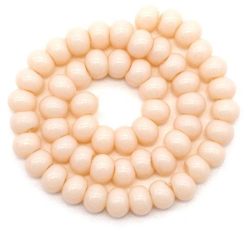 Approx. 7.5" Strand 6x4mm Top-Drilled Rondelle Beads, Peach Mist