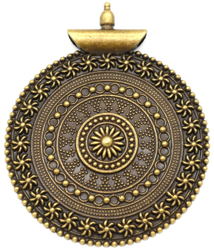 79x64mm Jumbo Medallion Pendant, Antique Bronze