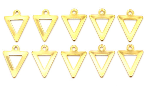SAVE AN EXTRA 50%: 10pc 12x9.5mm 24k Gold-Plated Stainless Steel Triangle Charms