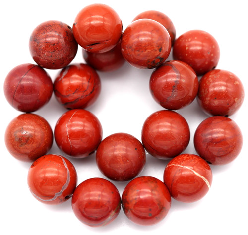 Approx. 7.5” Strand 10mm Red Jasper Round Beads