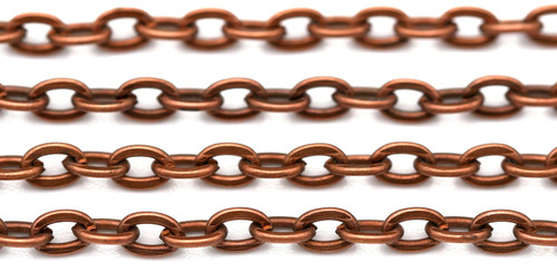 1 Meter 4x2.7mm Steel Oval Chain, Antique Copper