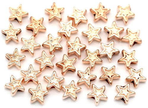 30pc 6mm Star Spacer Beads, Rose Gold