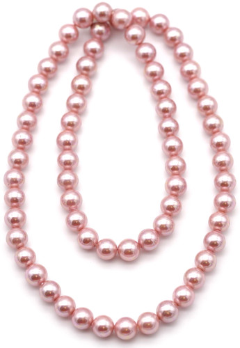 Approx. 15.5" Strand 6mm Shell Pearl (Man-Made) Beads, Light Rose