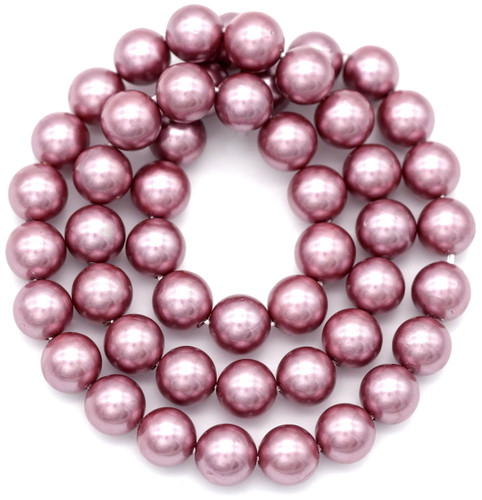 Approx. 15.5" Strand 8mm Shell Pearl (Man-Made) Beads, Mauve