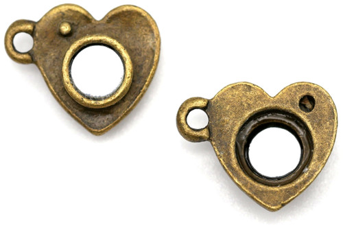 2 Sets 12x17mm Heart Magnetic Clasps, Antique Bronze