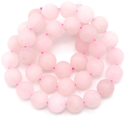 Approx. 15.5" Strand 10mm Rose Quartz Matte Round Beads