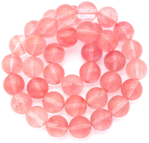 Approx. 15.5" Strand 10mm Cherry "Quartz" (Man-Made) Round Beads