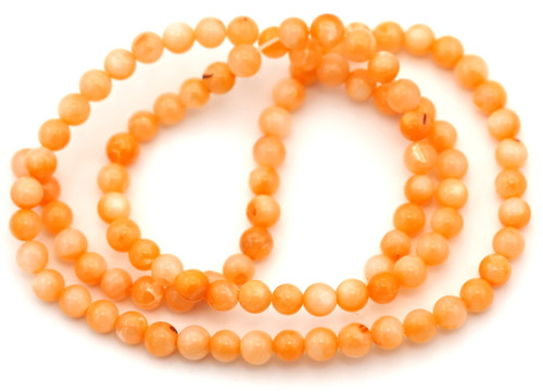 Approx. 14.5" Strand 4mm Freshwater Shell Beads, Orange