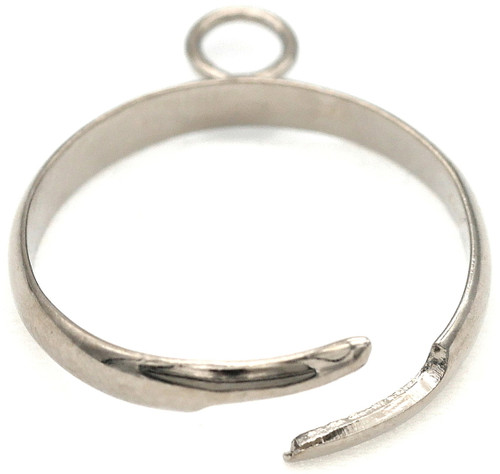 4pc Size 7 Brass RIng Base w/Loop, Silver
